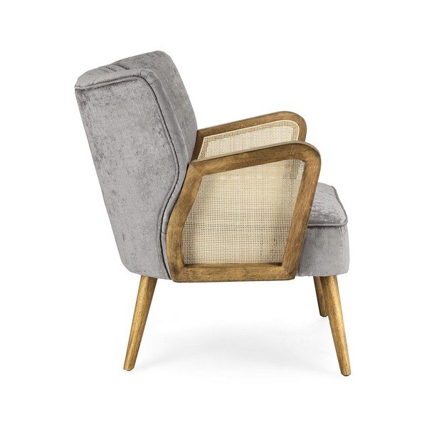 Fotoliu gri cu tapițerie din catifea Virna – Bizzotto-image-3