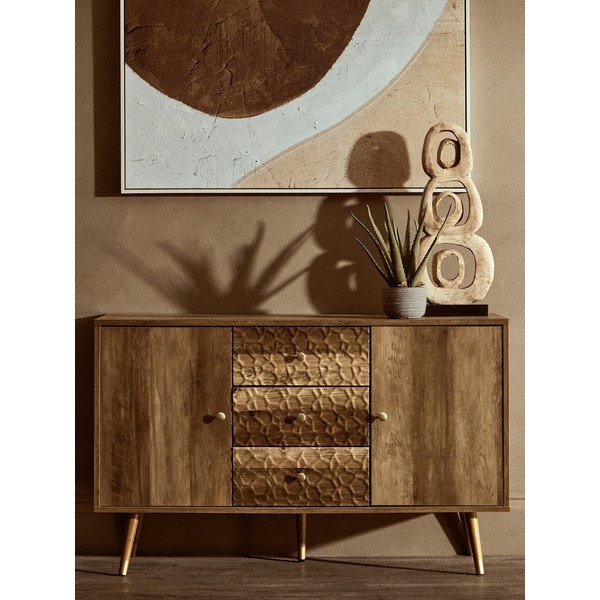 Comodă în culoare naturală închisă 114x70x39 cm Frida – Premier Housewares-image-1
