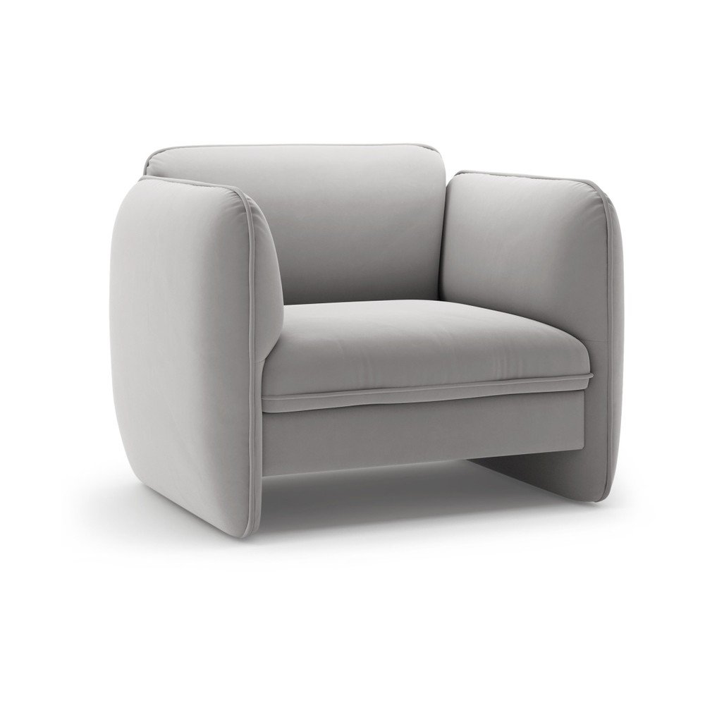 Fotoliu gri deschis cu tapiÈu009Berie din catifea Georgia âu0080Micadoni