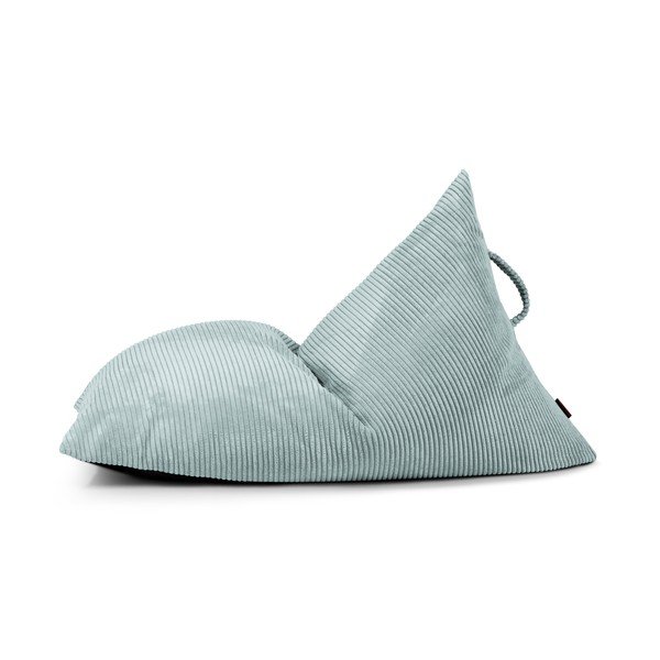 Fotoliu puf pentru copii verde mentă cu tapițerie din catifea reiată Razzy – SLOWDOWN