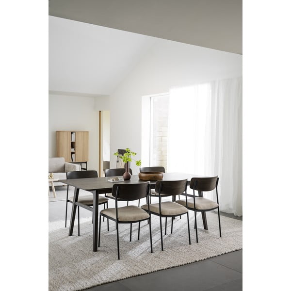 Scaune de dining crem/maro închis 2 buc. Maymont – Rowico-image-3