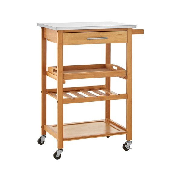 Măsuță de servire cu roți din bambus 41x58 cm Harlow – Premier Housewares