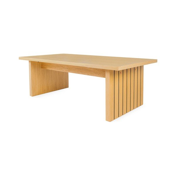 Măsuță de cafea în culoare naturală cu blat cu aspect de lemn de stejar 60x120 cm Stripe – Woodman-image-3