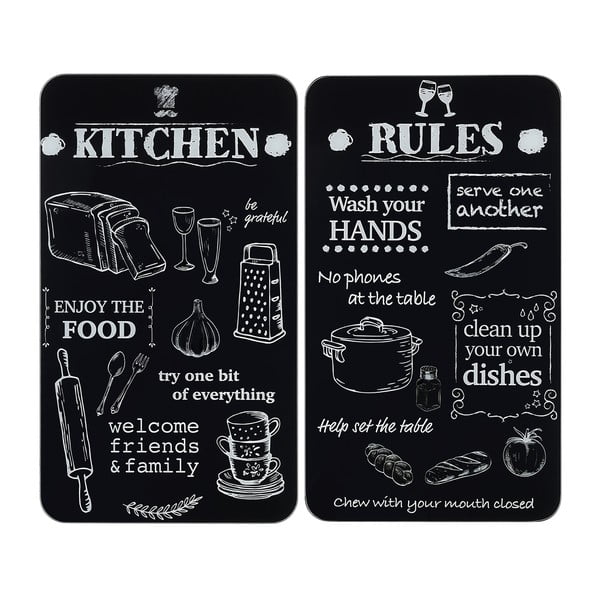 Protecții de aragaz 2 buc. din sticlă temperată 52x30 cm Kitchen Rules – Maximex