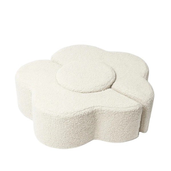 Teren de joacă din spumă crem 3 buc. din material bouclé înălțime 27 cm 88x90 cm – Meowbaby-image-2