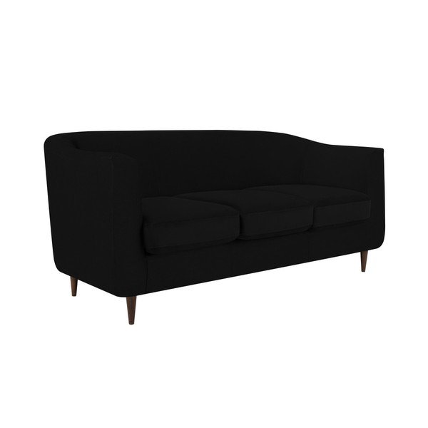 Canapea cu tapițerie din catifea Kooko Home GLAM, negru, 175 cm-image-2