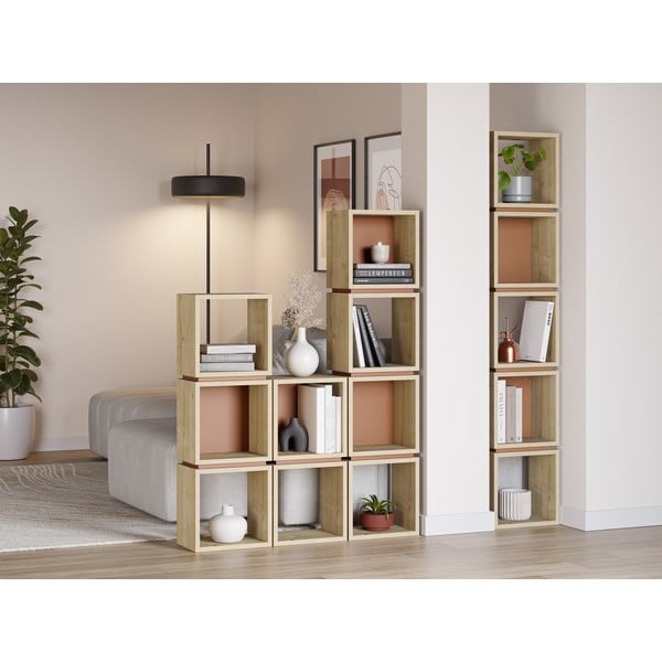 Bibliotecă cărămizie/în culoare naturală cu aspect de lemn de stejar 32x167 cm Lofty – Marckeric-image-4