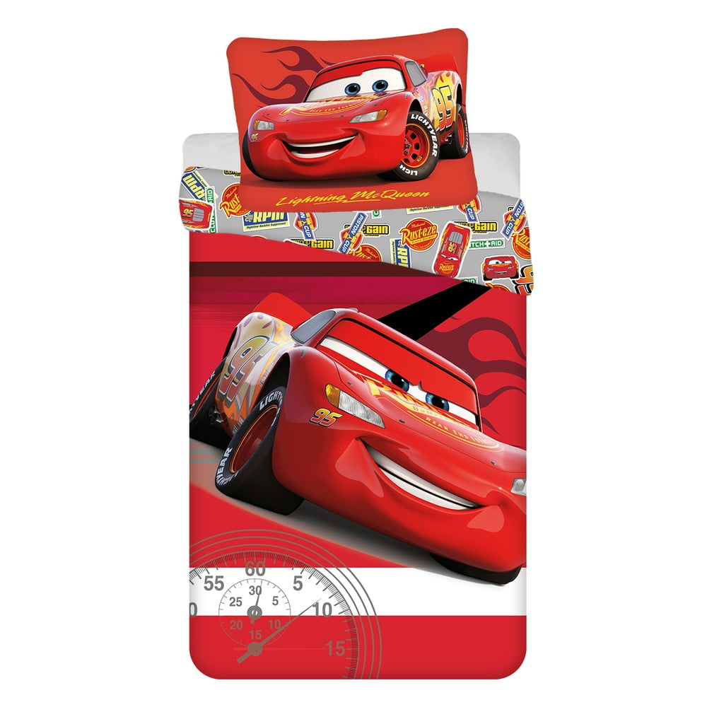 Lenjerie de pat pentru copii roșie din bumbac pentru pat de o persoană 140x200 cm Cars &quot;Legend&quot; – Jerry Fabrics