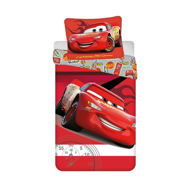Lenjerie de pat pentru copii roșie din bumbac pentru pat de o persoană 140x200 cm Cars "Legend" – Jerry Fabrics