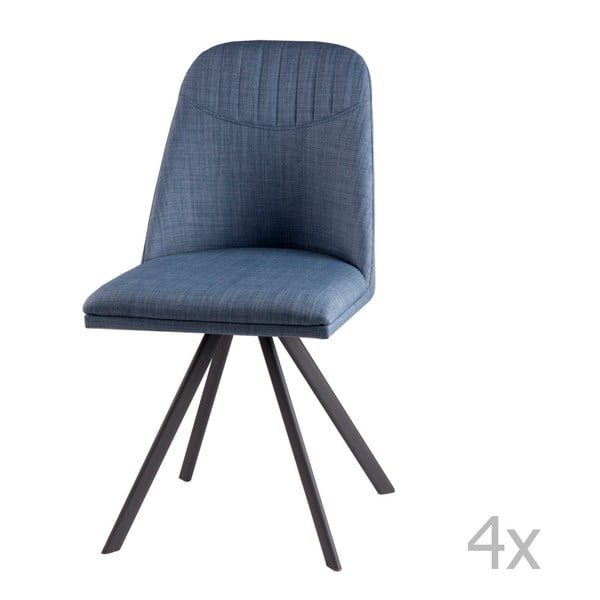 Set 4 scaune rotative sømcasa Cris, albastru deschis