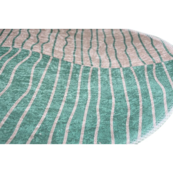 Covor crem-turcoaz lavabil rotund ø 120 cm Yuvarlak – Vitaus-image-2