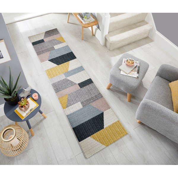 Covor Flair Rugs Barrio, 60 x 230 cm, gri - galben-image-1