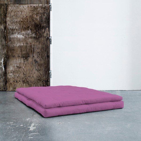 Canapea extensibilă cu detalii din piele Karup Buckle Up Taffy Pink-image-1