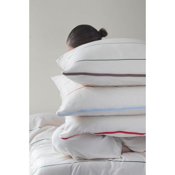 Lenjerie de pat roșie/bej din bumbac satinat pentru pat de o persoană 140x200 cm Align – Mette Ditmer Denmark-image-4