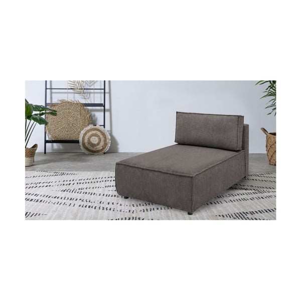 Modul pentru canapea maro deschis cu tapițerie din catifea reiată  (cu colț variabil) Nihad modular – Bobochic Paris-image-1