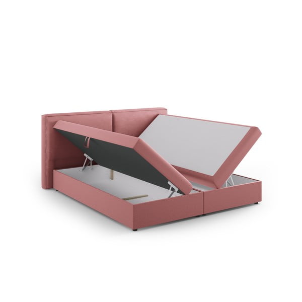Pat boxspring roz cu spațiu de depozitare 140x200 cm Arendal – Cosmopolitan Design-image-4