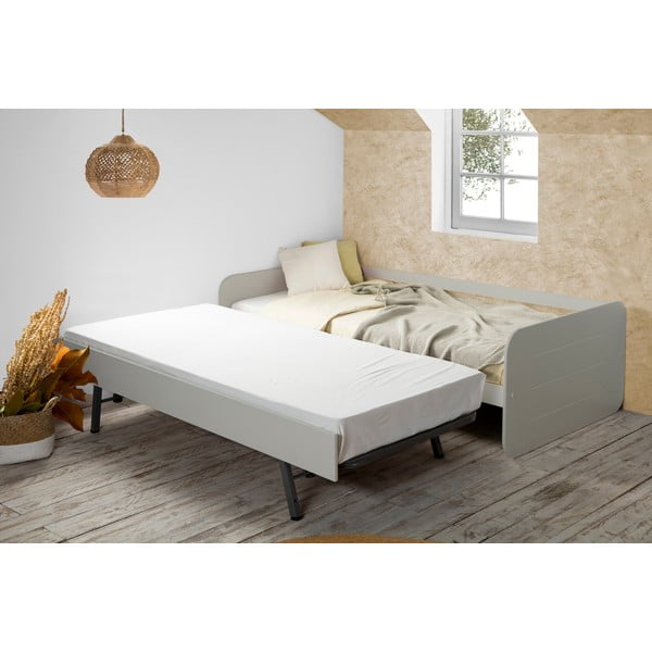 Pat cu extensie pentru copii Marckeric Redona, 90 x 190 cm, gri-image-1