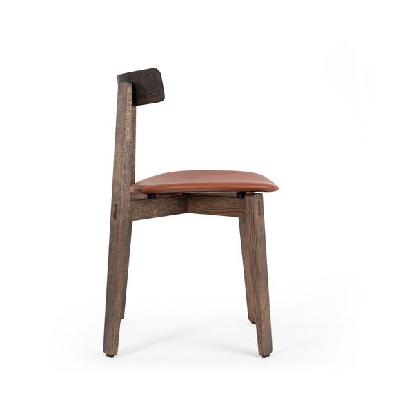 Scaune de dining maro/maro coniac 2 buc. din lemn de stejar Nora – Gazzda-image-2