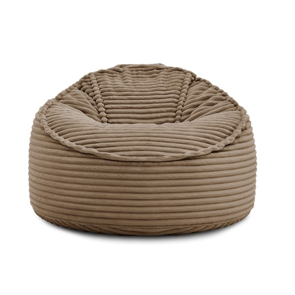 Fotoliu bean bag maro cu tapițerie din catifea reiată Socrate – Bobochic Paris