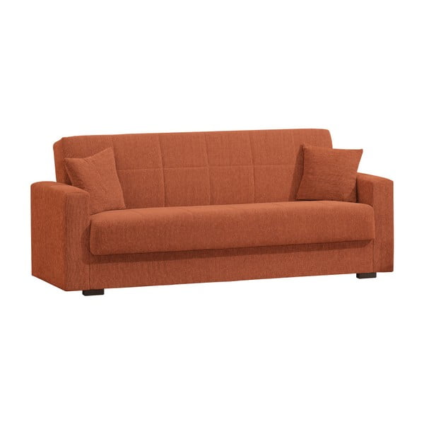 Canapea extensibilă de 2 persoane cu spațiu de depozitare, Esidra Relax, portocaliu