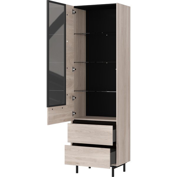 Vitrină cu aspect de lemn de stejar 64x206 cm Cantoria - Germania-image-4