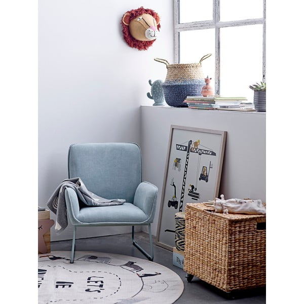 Covor din bumbac Bloomingville Mini Animals, ø 130 cm, alb-image-1