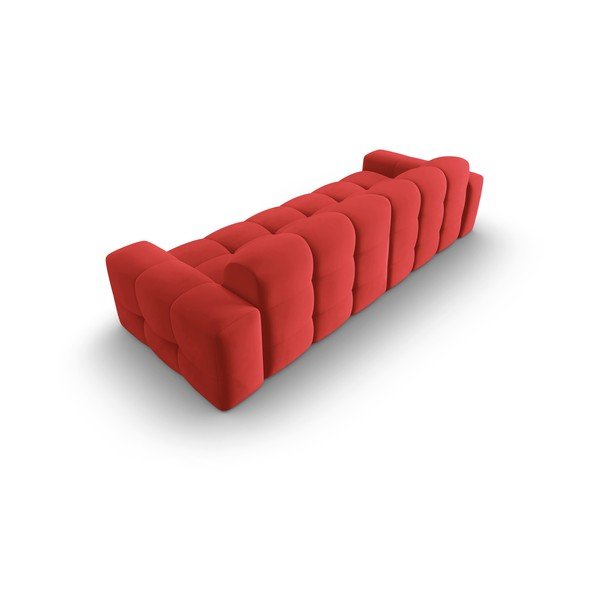 Canapea roșie cu tapițerie din catifea 255 cm Kendal – Micadoni Home-image-4