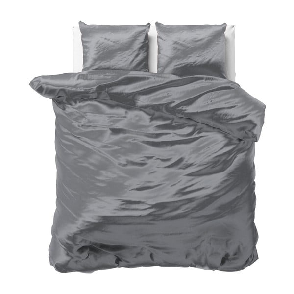 Lenjerie de pat din micropercal Sleeptime, 240 x 220 cm, gri închis