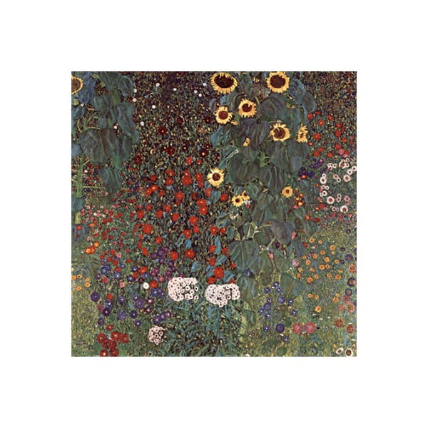 Reproducere tablou Gustav Klimt - Country Garden with Sunflowers, 45 x 45 cm