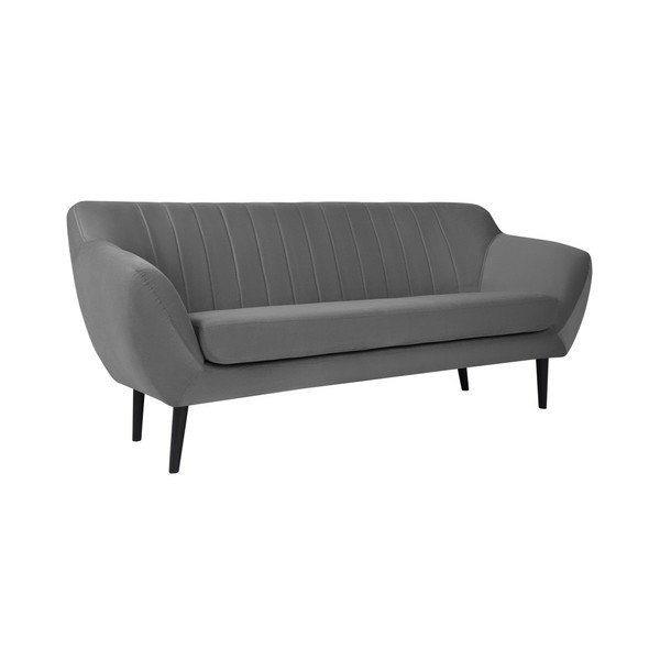 Canapea cu 3 locuri și picioare negre Mazzini Sofas Toscane, gri-image-1