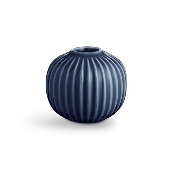 Sfeșnic din porțelan Kähler Design Hammershoi, ⌀ 7,5 cm, albastru închis