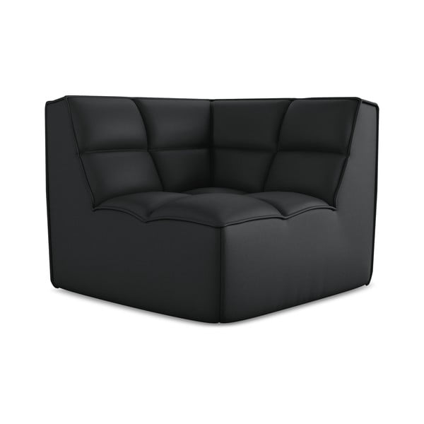 Modul pentru canapea modulară negru cu tapițerie din imitație de piele Kalai – Makamii-image-2