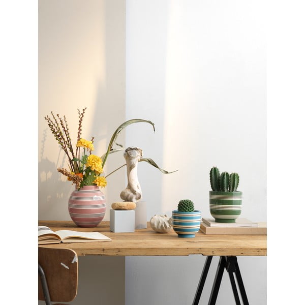 Ghiveci din ceramică Kähler Design Nuovo, ø 15 cm, alb-verde închis-image-3