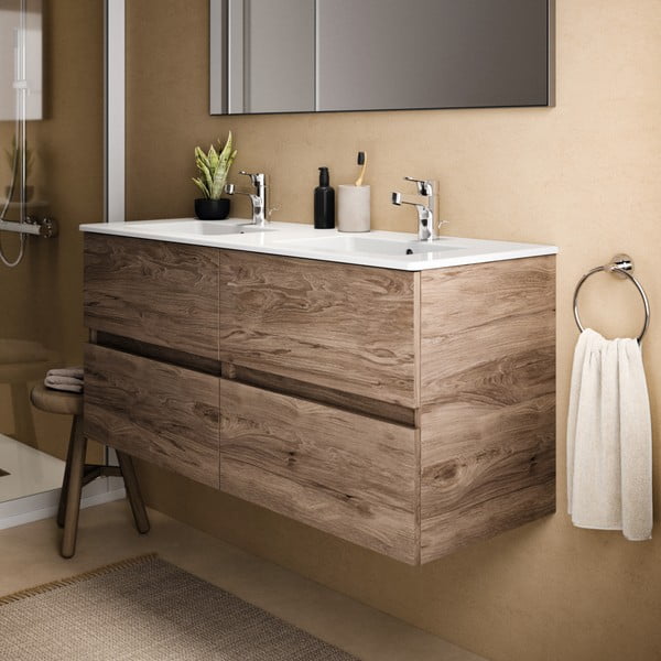 Dulap sub chiuvetă în culoare naturală suspendat cu aspect de lemn de nuc 120x55 cm Eurovit+ – Ideal Standard-image-4