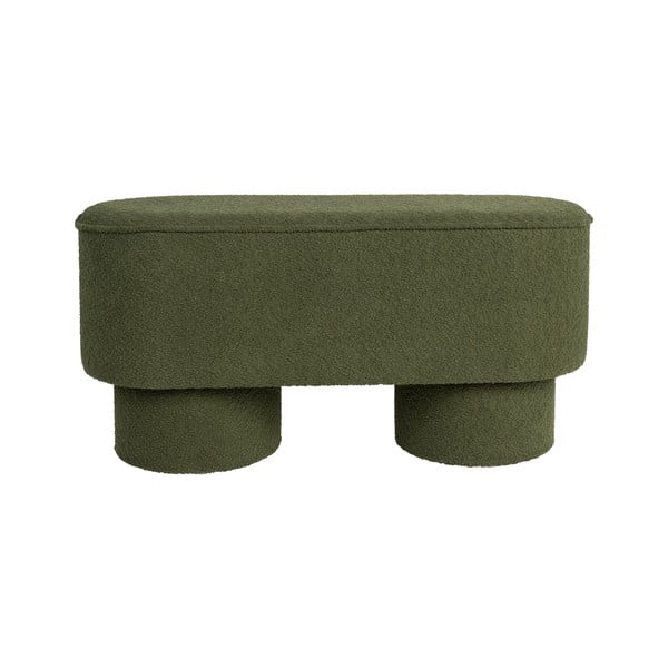 Bancă verde cu tapițerie din țesătură bouclé Marcos – White Label