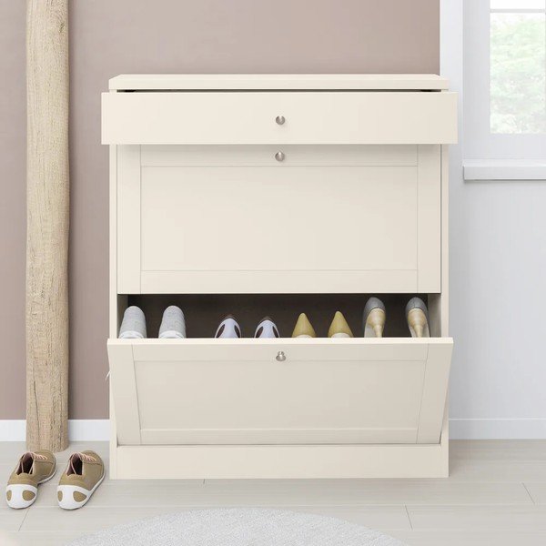 Pantofar bej cu deschidere înclinată cu aspect mat 90x103x25 cm Heide – Støraa-image-4