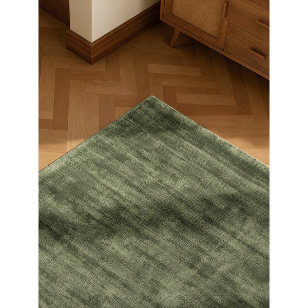 Covor verde țesut manual din viscoză 80x150 cm Noemi – Vikosa-image-3