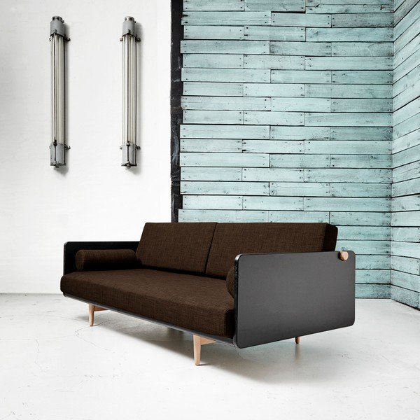 Canapea extensibilă Karup Deva Black/Raw Oak/Choco Brown-image-2