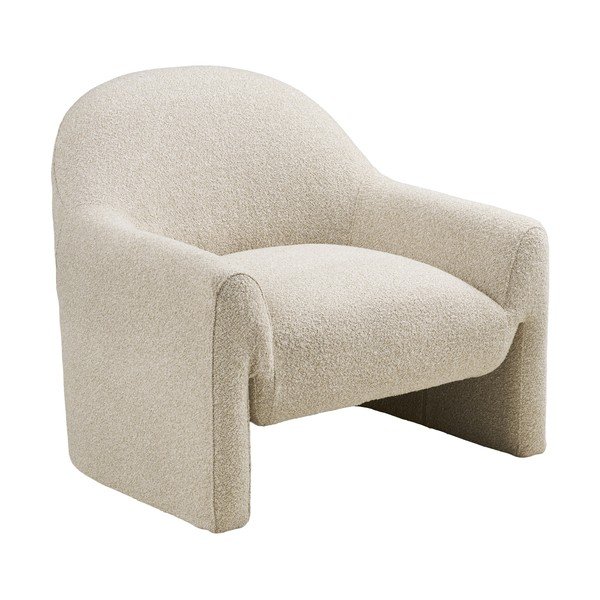 Fotoliu crem cu tapițerie din chenille Zahara – House Nordic