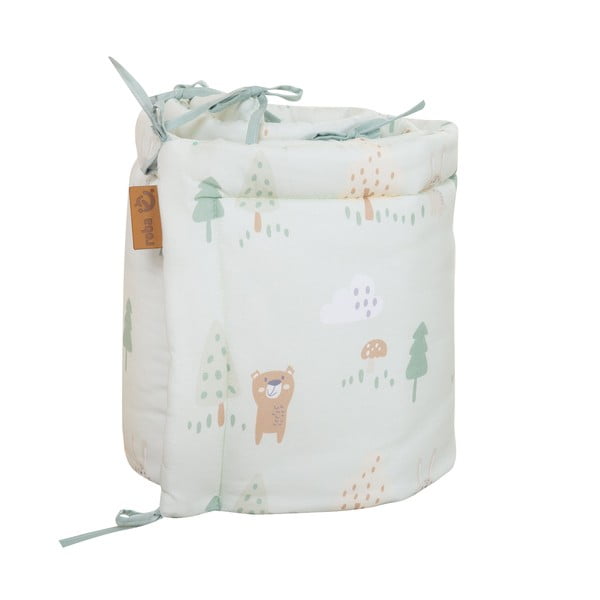 Apărătoare pentru pătuț verde deschis din bumbac 170 cm Woodland Buddies – Roba-image-2