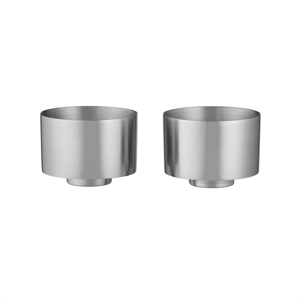 Cesti argintii 2 buc. cu perete dublu din otel inoxidabil Makoto Steel – Blomus