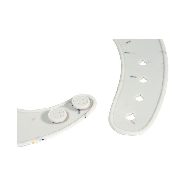 Bavetă din silicon cu buzunar Kindsgut Bib Sprinkles, alb-image-4