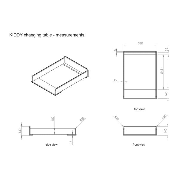 Măsuță de schimbat scutece din lemn Vipack Kiddy-image-2