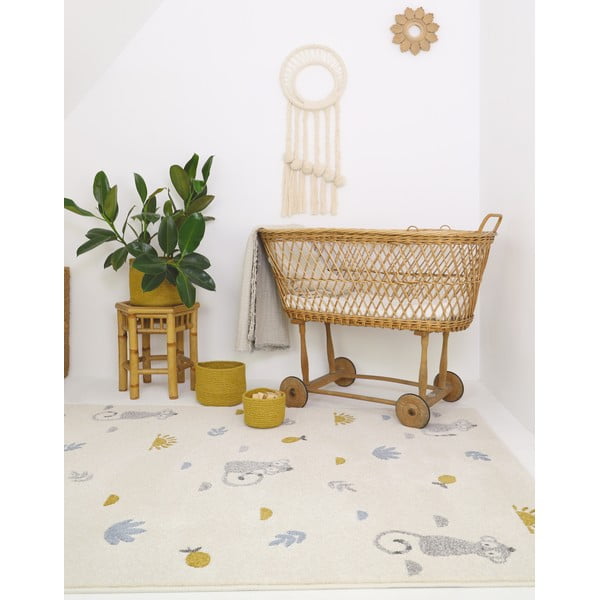 Covor copii Nattiot Little Wild Monkey, 135 x 190 cm, bej-image-3