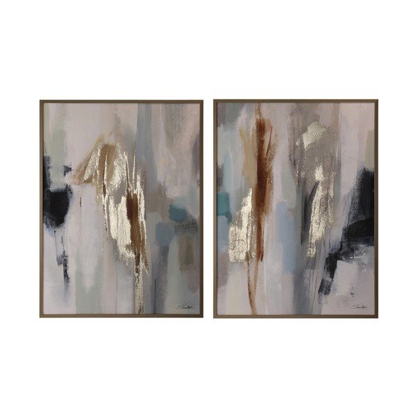 Tablouri cu ramă/pe pânză 2 buc. imprimate/cu elemente pictate manual 60x80 cm Gallery – Bizzotto