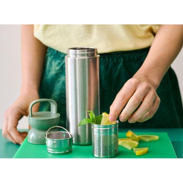 Sticlă termică argintie/verde salvie din oțel inoxidabil 500 ml Ellipse – Mepal-image-1