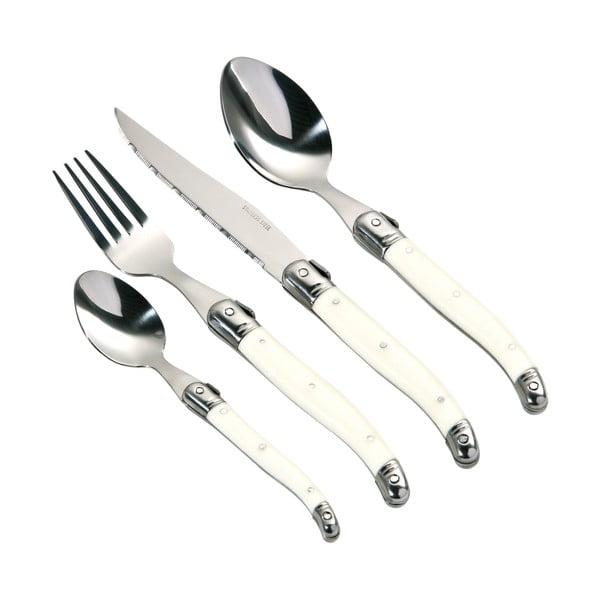 Tacâmuri crem/argintiu din oțel inoxidabil 16 buc. Swiss – Premier Housewares