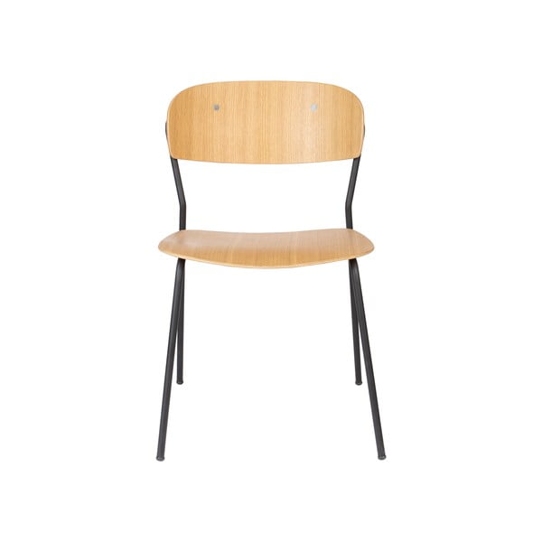 Set 2 scaune cu aspect de lemn de plop Jolien - White Label-image-2