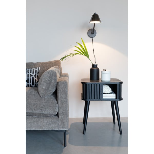 Noptieră neagră cu aspect de lemn de frasin Barbier – Zuiver-image-1