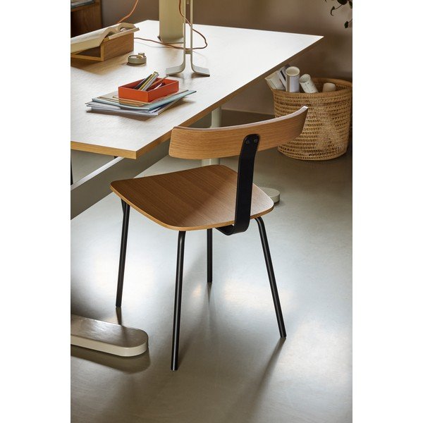 Scaun de dining negru/în culoare naturală stivuibil din metal Hock – Hübsch-image-3
